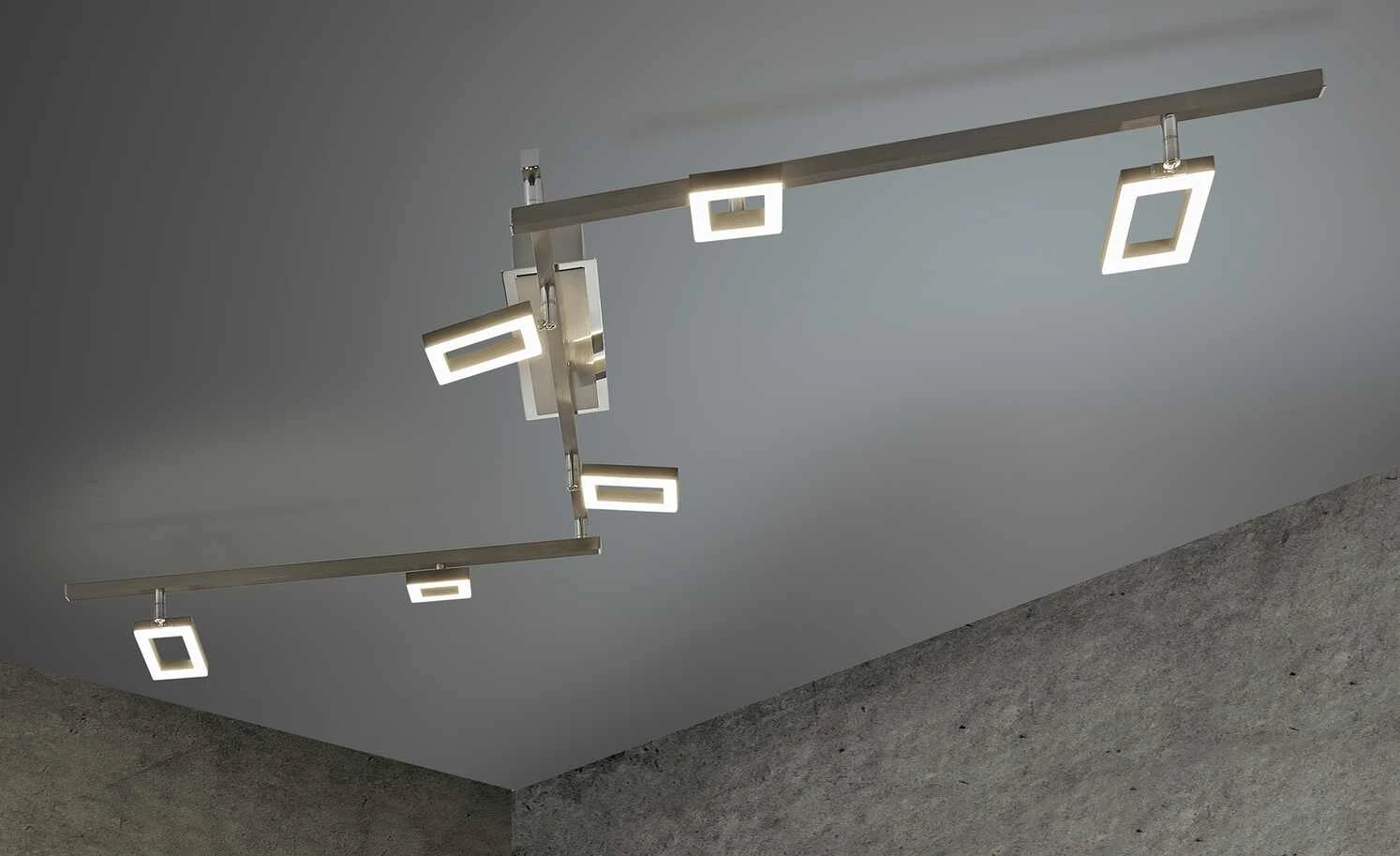 Paul Neuhaus LED-Deckenstrahler mit 6 quadratischen Spots