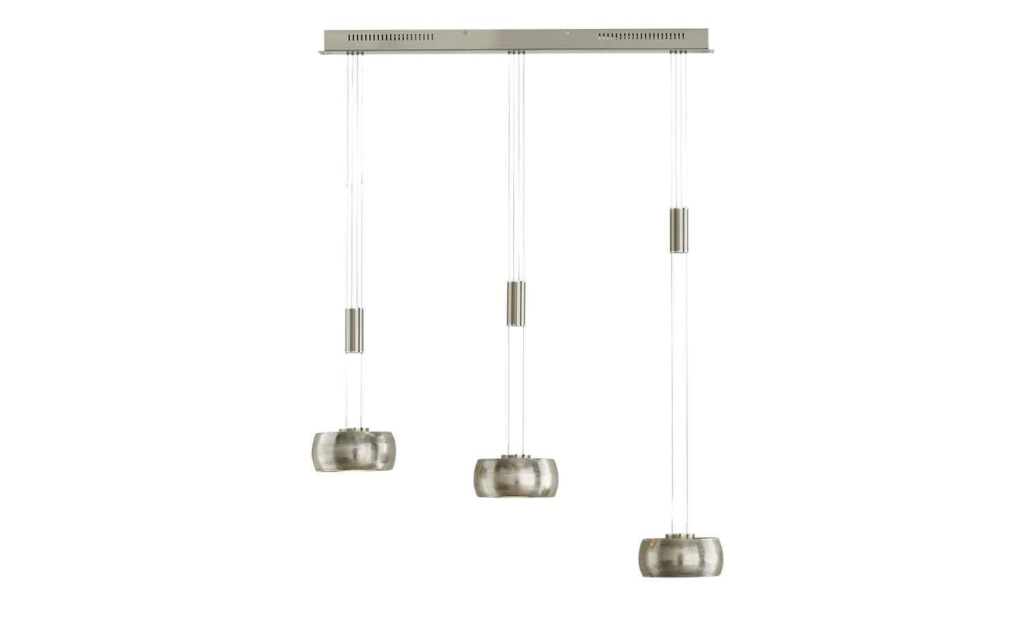 Fischer-Honsel LED-Pendelleuchte, 3-flammig, Schirme Nickel-matt antik – Bild 9