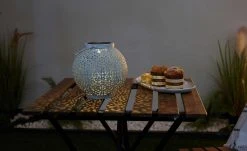 Solar-Tischleuchte, weiß `Kugel` Orient