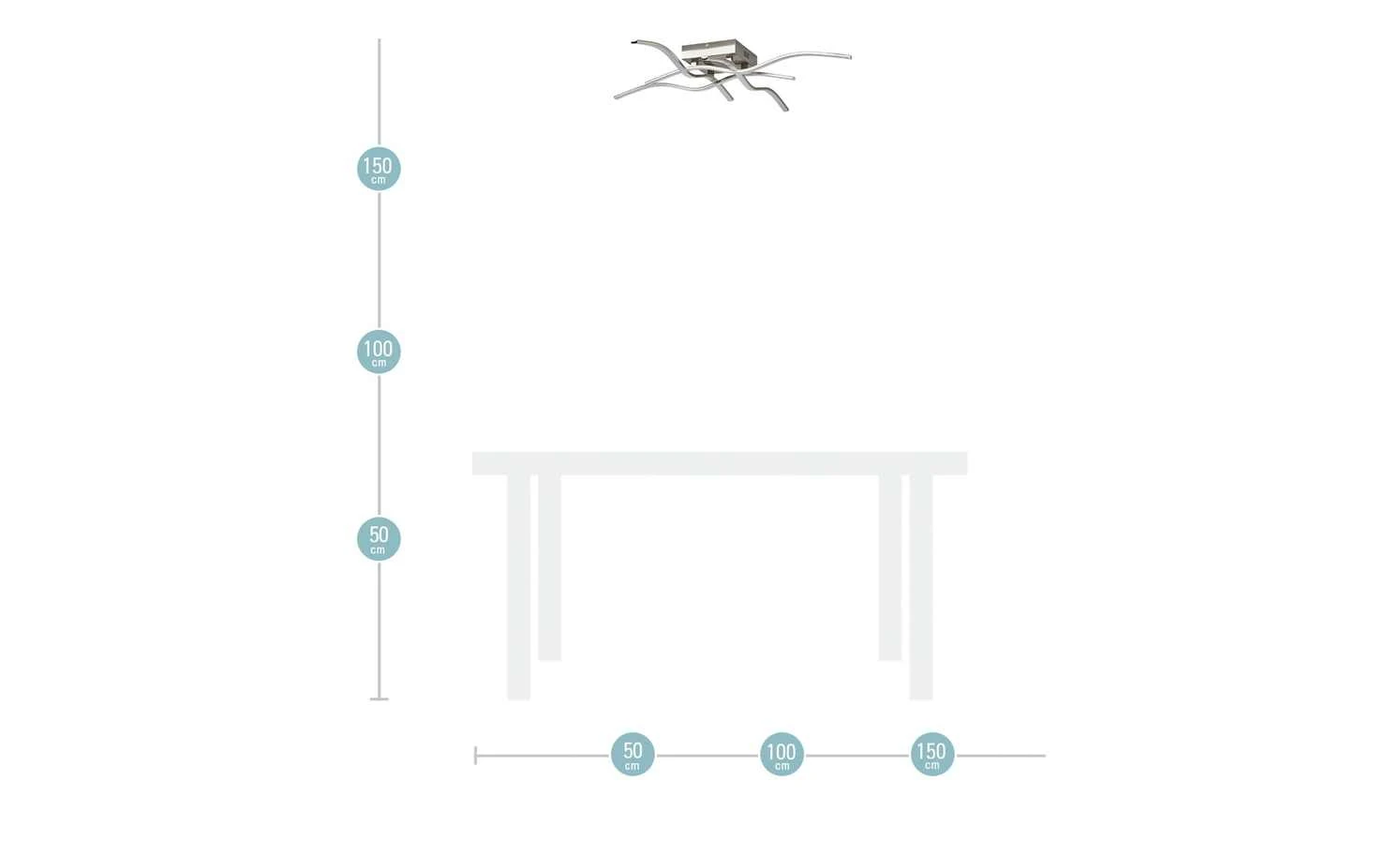 Paul Neuhaus LED-Deckenleuchte, 4-flammig, Nickel matt – Bild 4