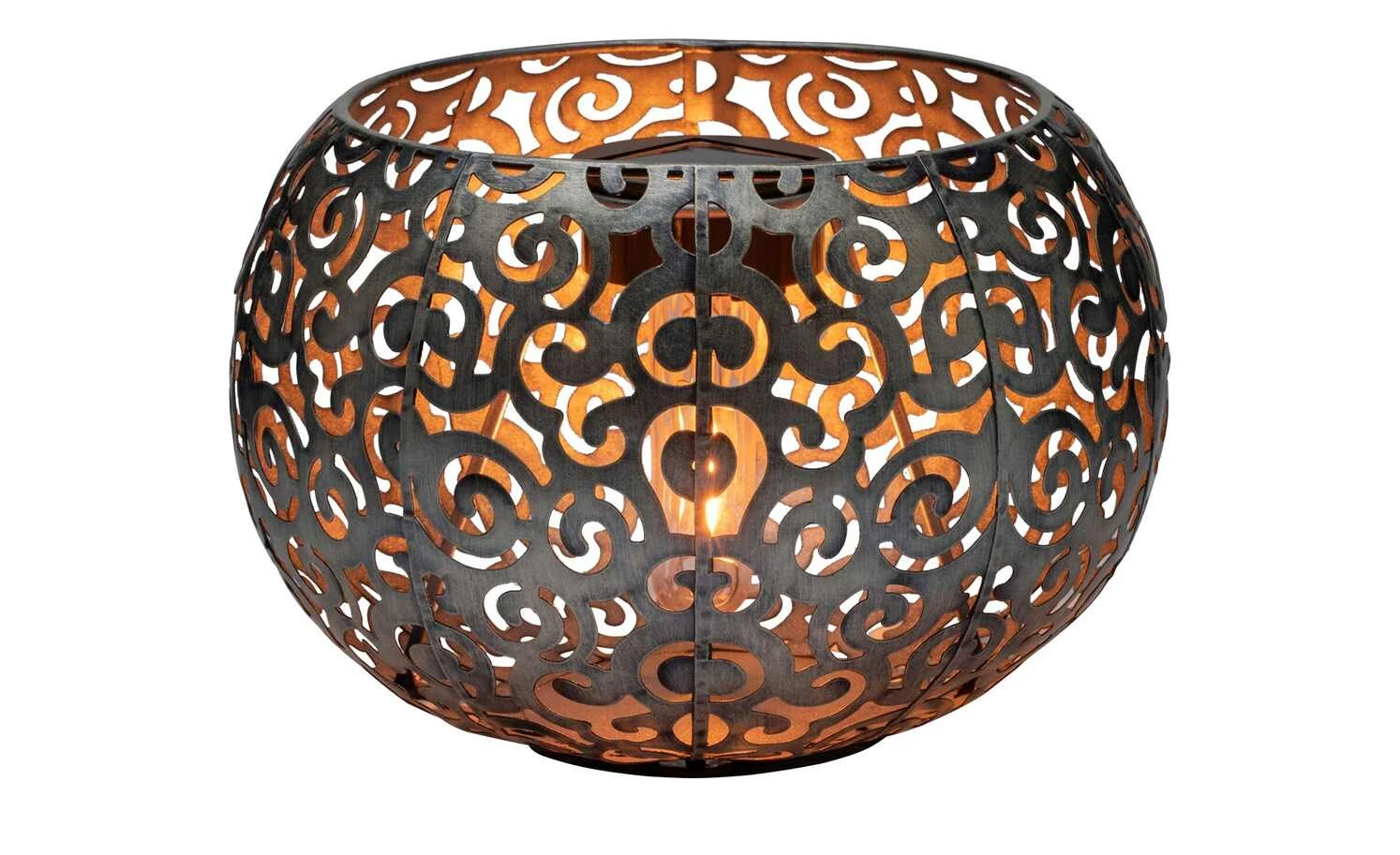 Solar-Tischleuchte, silberfarben `Schale´ – Bild 3