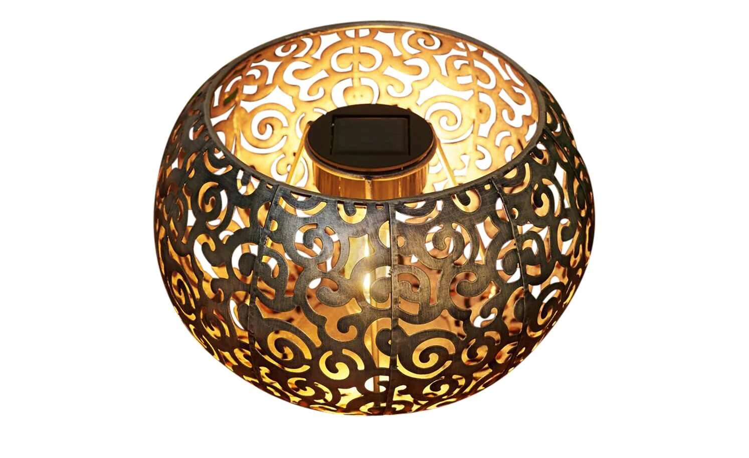 Solar-Tischleuchte, silberfarben `Schale´ – Bild 4