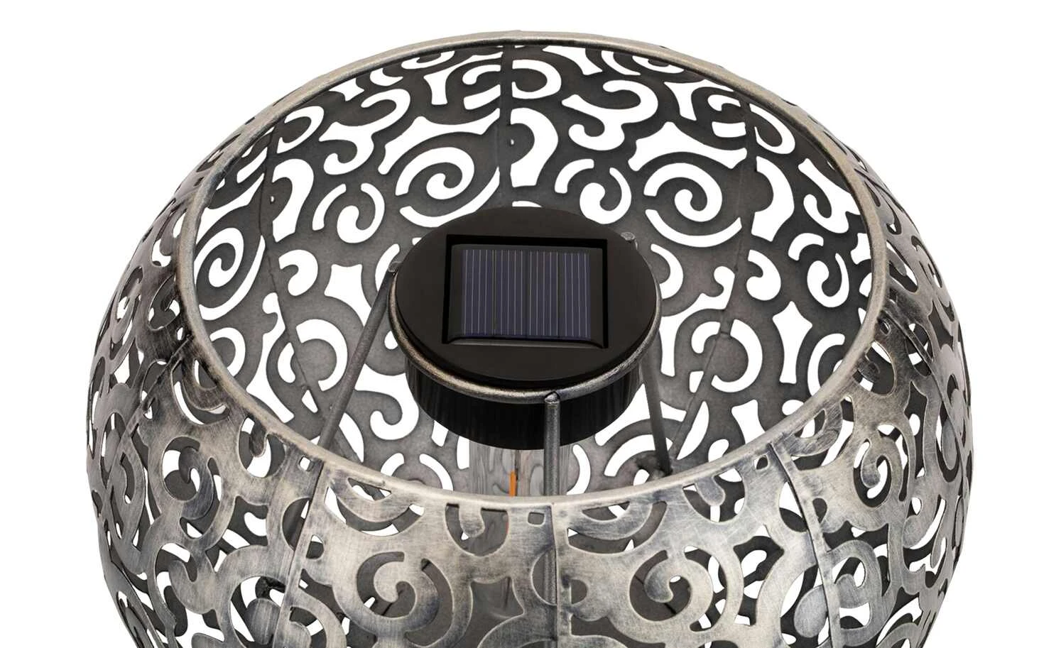 Solar-Tischleuchte, silberfarben `Schale´ – Bild 5