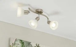 Deckenstrahler, 3-flammig, Nickel-matt