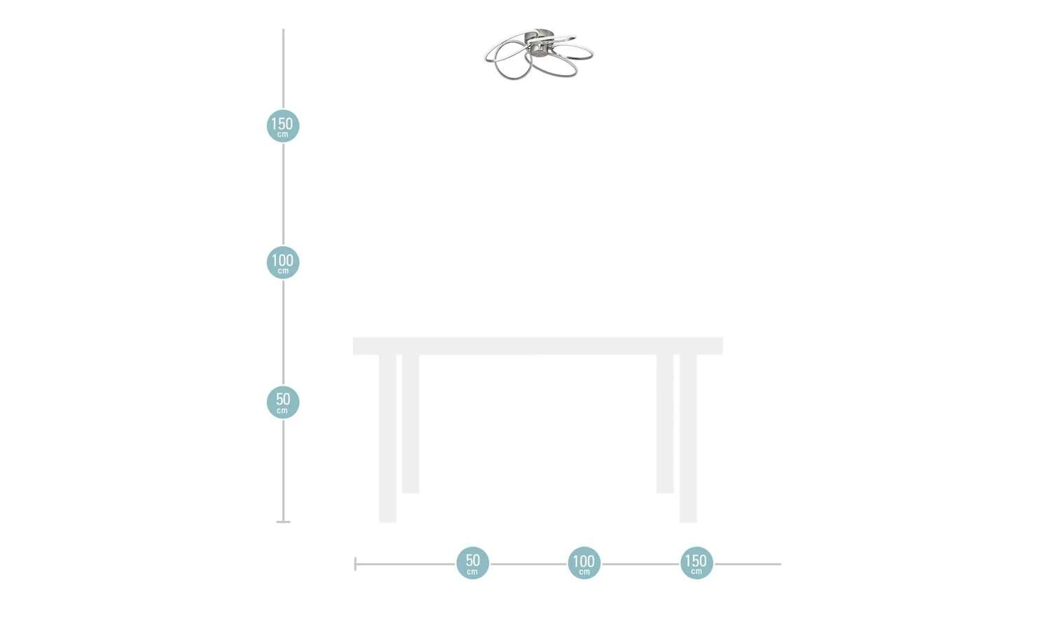 Paul Sommerkamp Leuchten LED-Deckenleuchte, 5-flammig nickel matt – Bild 7