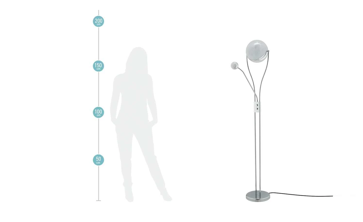 Trio LED-Deckenfluter, 2-flammig, chrom – Bild 9