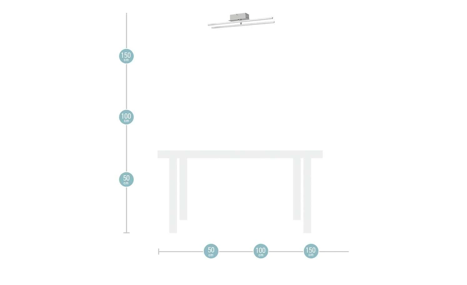 KHG LED-Deckenleuchte, 2-flammig nickel matt – Bild 7