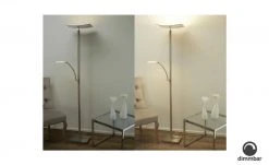 B-Leuchten LED-Deckenfluter, 2-flammig, Nickel-matt, Kopf verstellbar