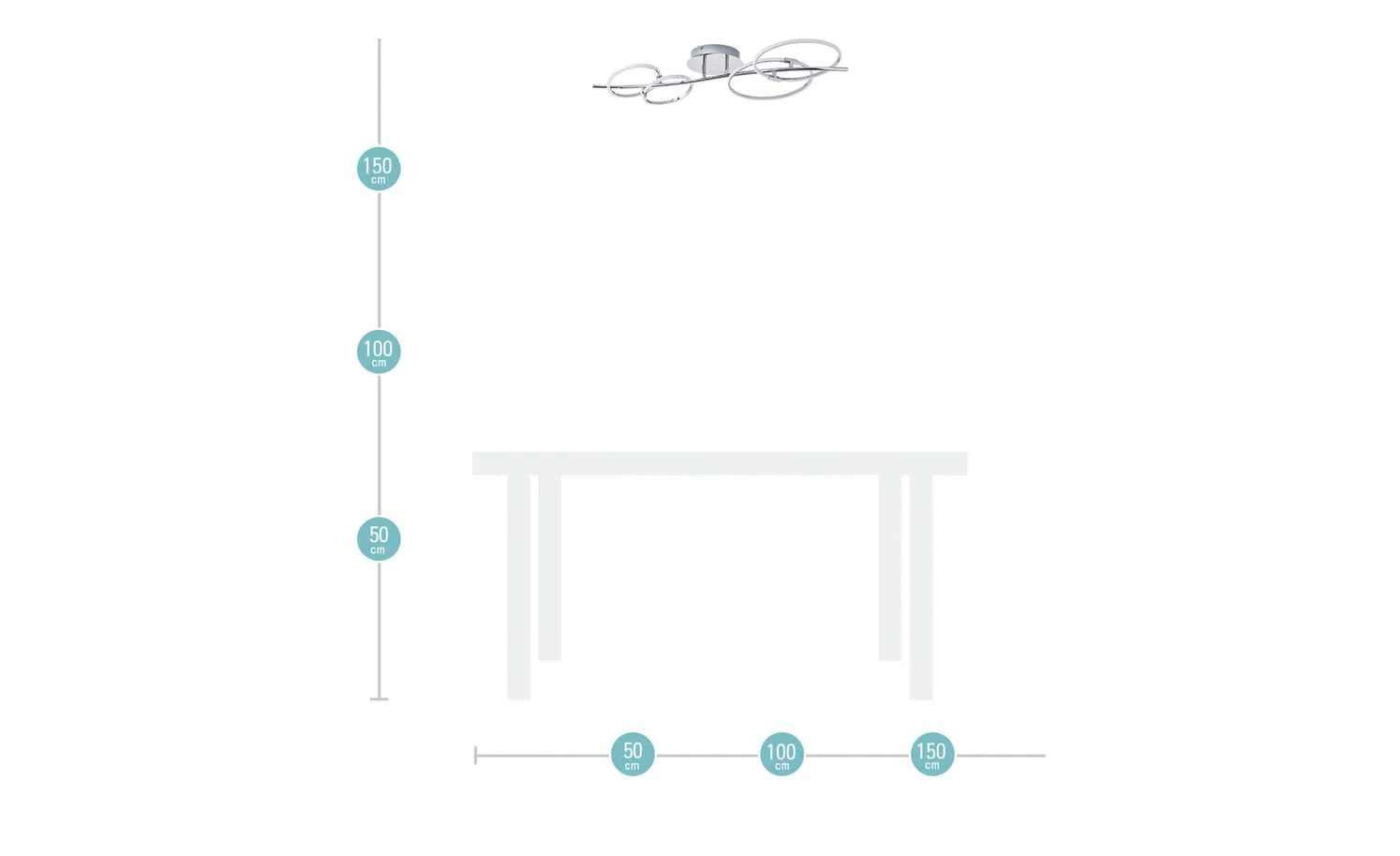 Paul Sommerkamp Leuchten LED-Deckenlechte, chrom `4 Ringe´ – Bild 7
