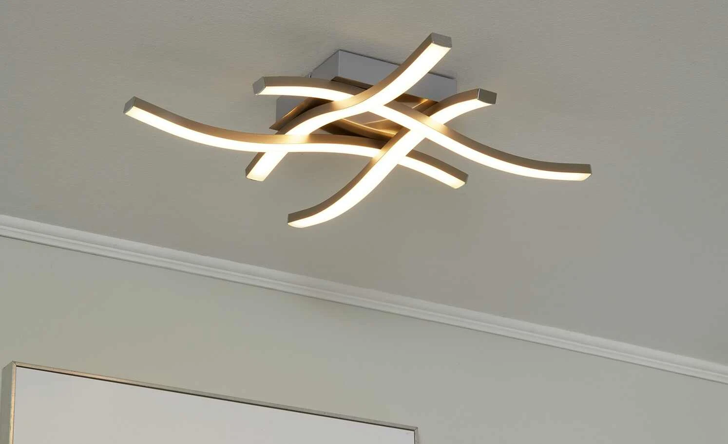 Trio LED-Deckenleuchte, 4-flammig, Nickel matt