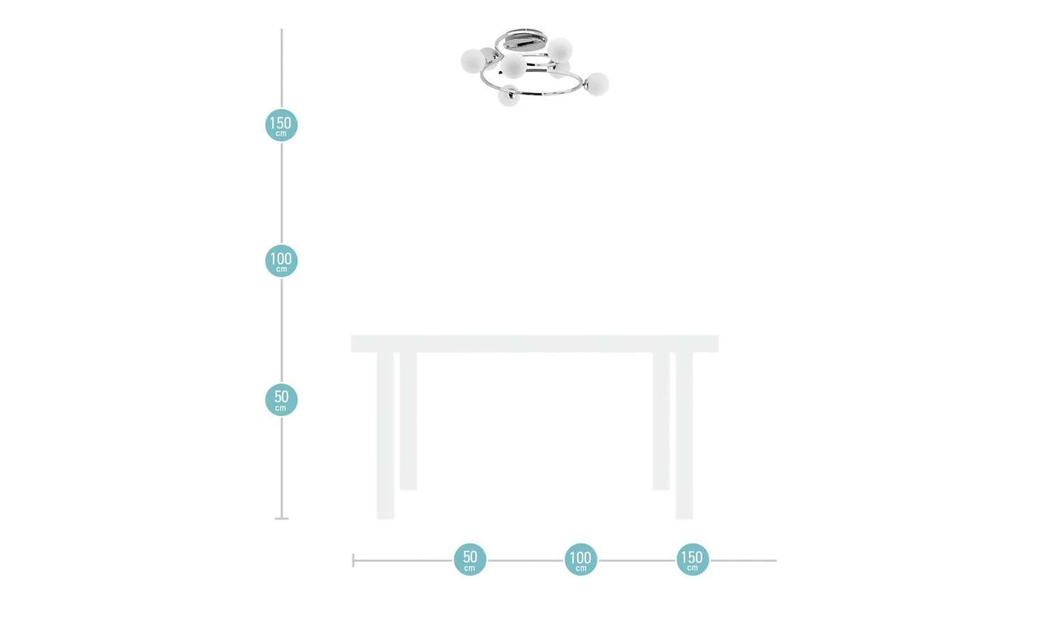 KHG LED-Deckenleuchte, 7-flammig, mit Glaskugeln – Bild 4
