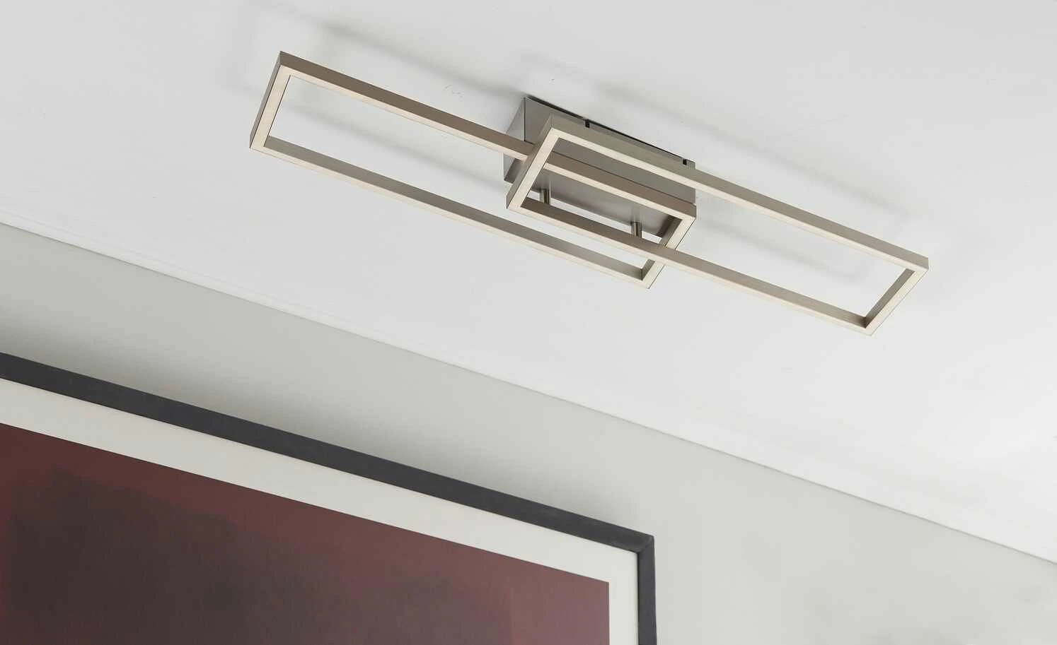 Paul Neuhaus LED-Deckenleuchte, 2-flammig, Nickel-matt