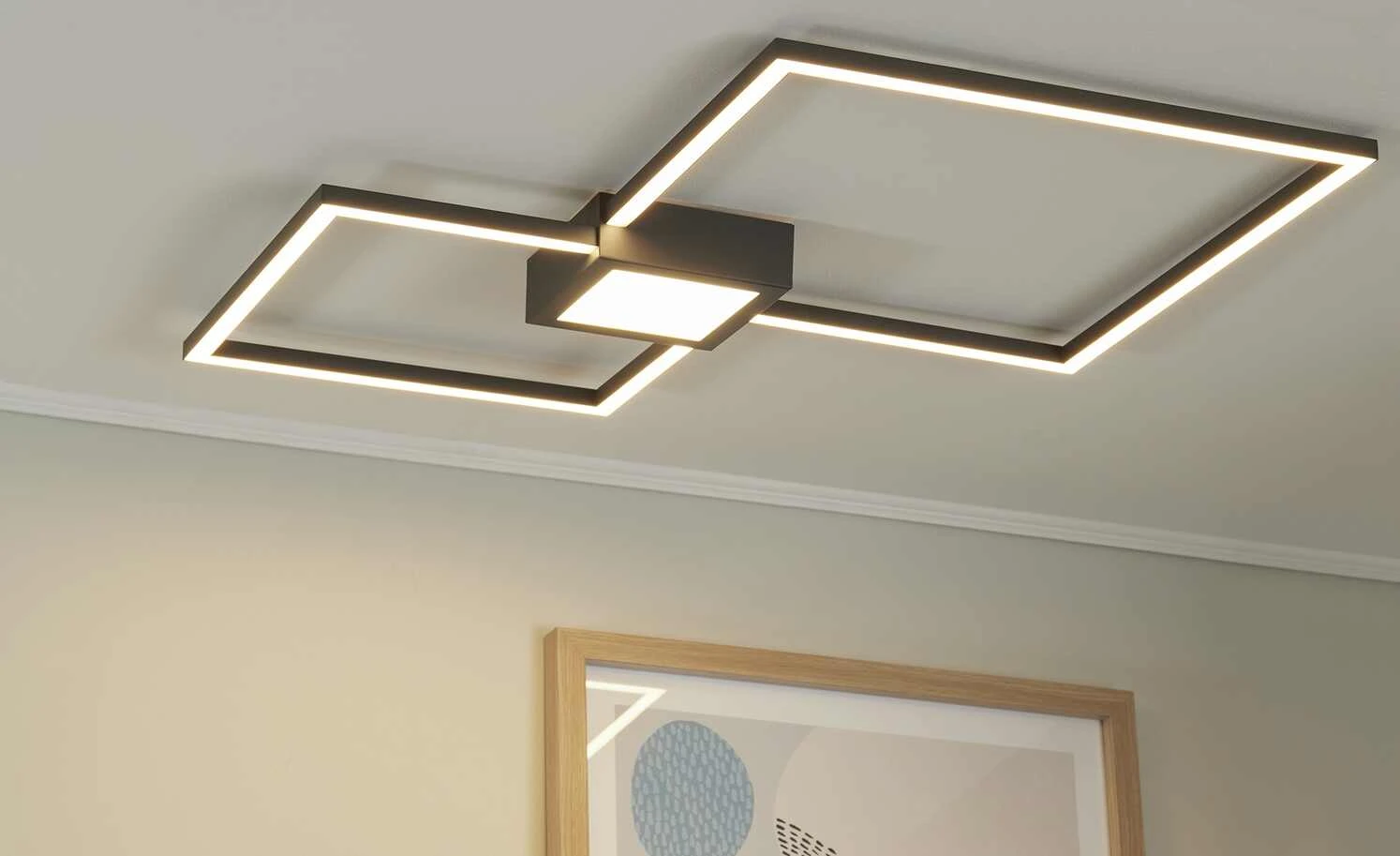 Trio LED-Deckenleuchte anthrazit, klein