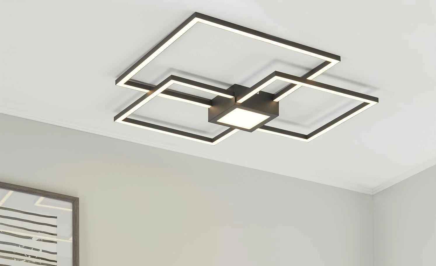 Trio LED-Deckenleuchte anthrazit | Schwarz