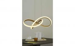 Wofi LED-Pendelleuchte, goldmatt, geschwungen