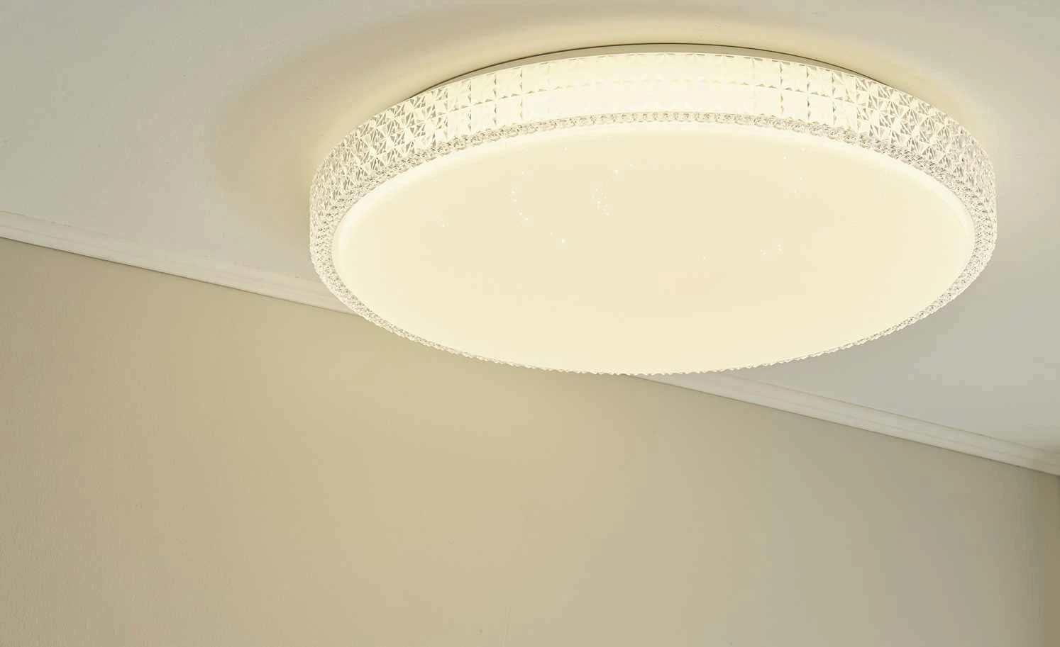 Paul Neuhaus Smart Home-Deckenleuchte, 1-flammig, Kristalloptik