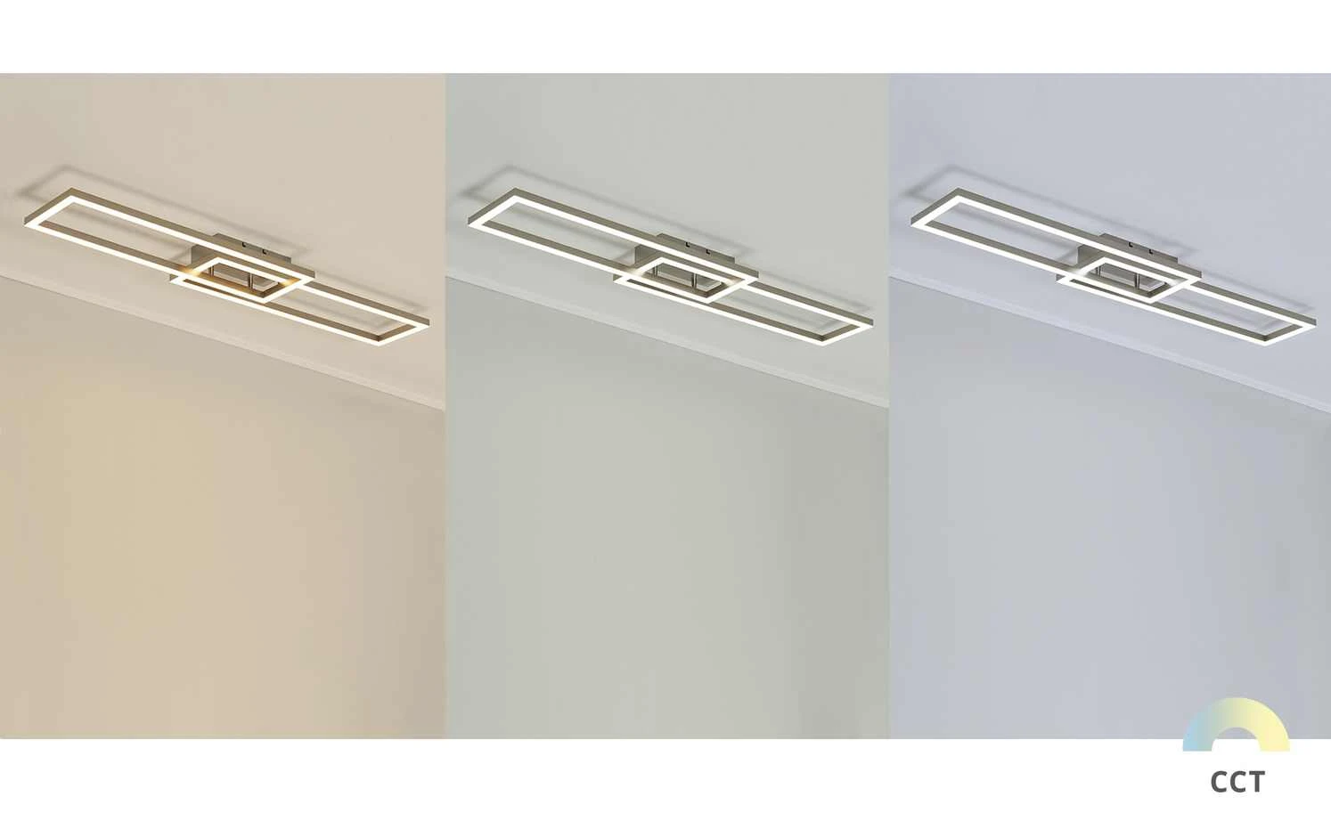 Paul Neuhaus Smart Home-Deckenleuchte, 2-flammig, Nickel matt – Bild 3