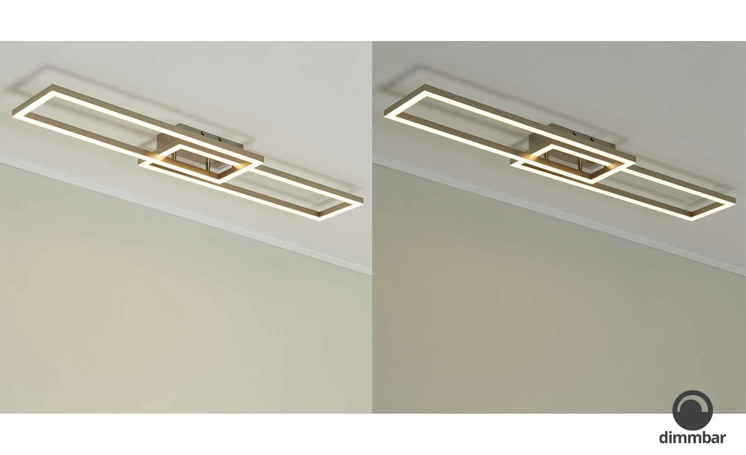 Paul Neuhaus Smart Home-Deckenleuchte, 2-flammig, Nickel matt