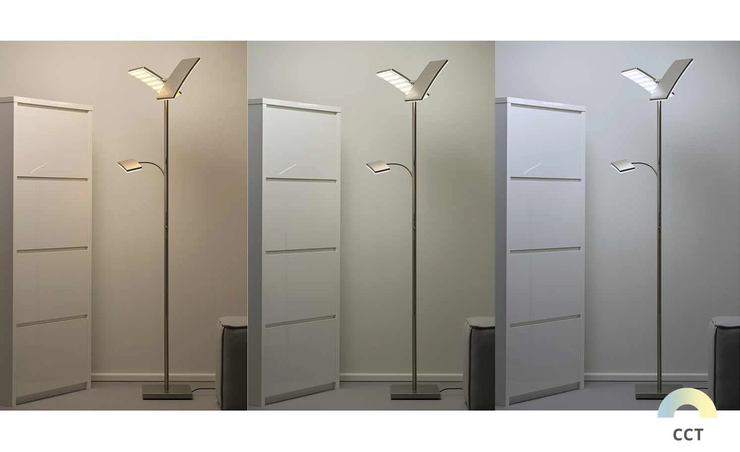 Paul Neuhaus Smart Home-Deckenfluter, 3-flammig, Nickel matt