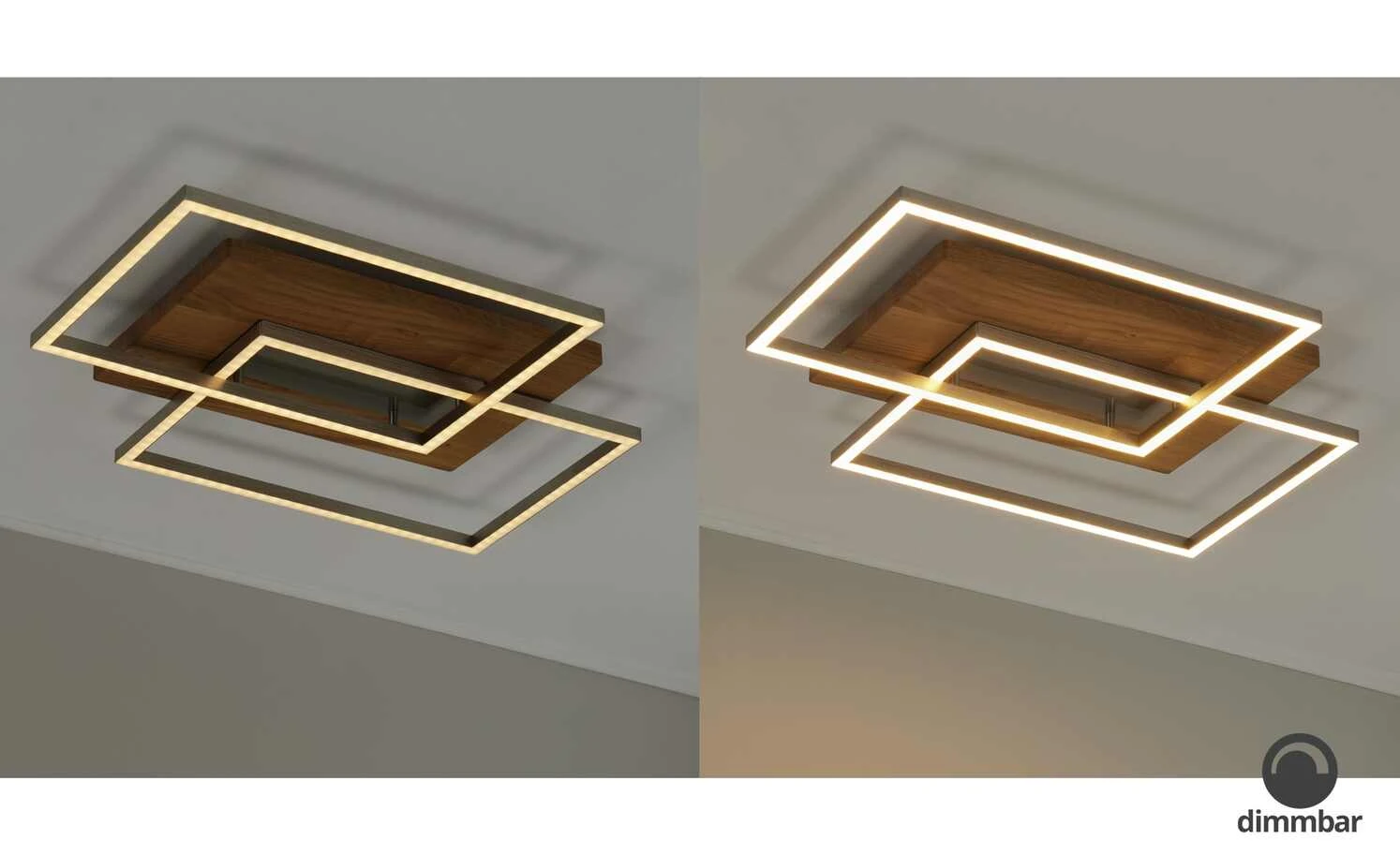 LED-Deckenleuchte, 2-flammig, Eiche natur – Bild 3