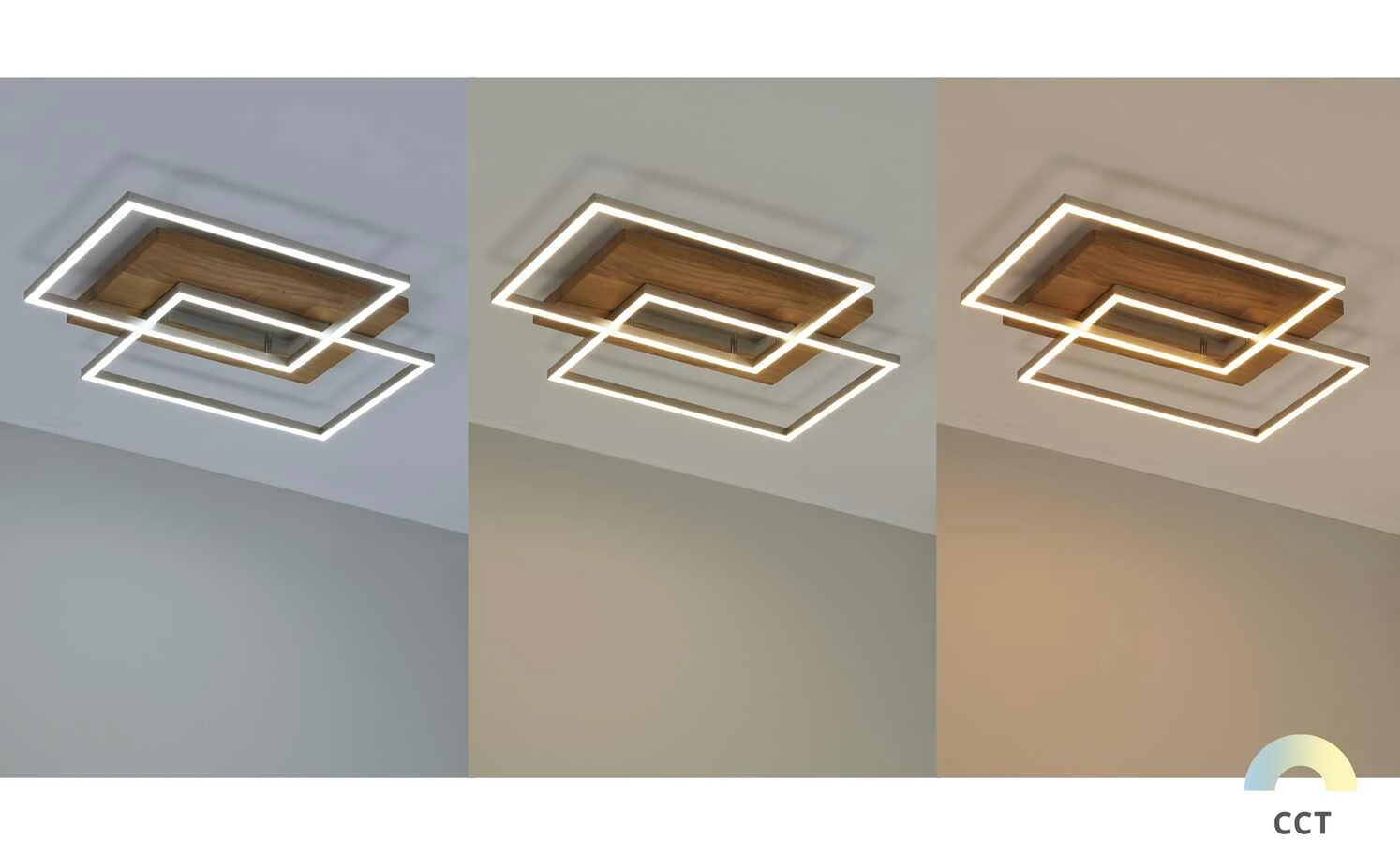 LED-Deckenleuchte, 2-flammig, Eiche natur – Bild 4