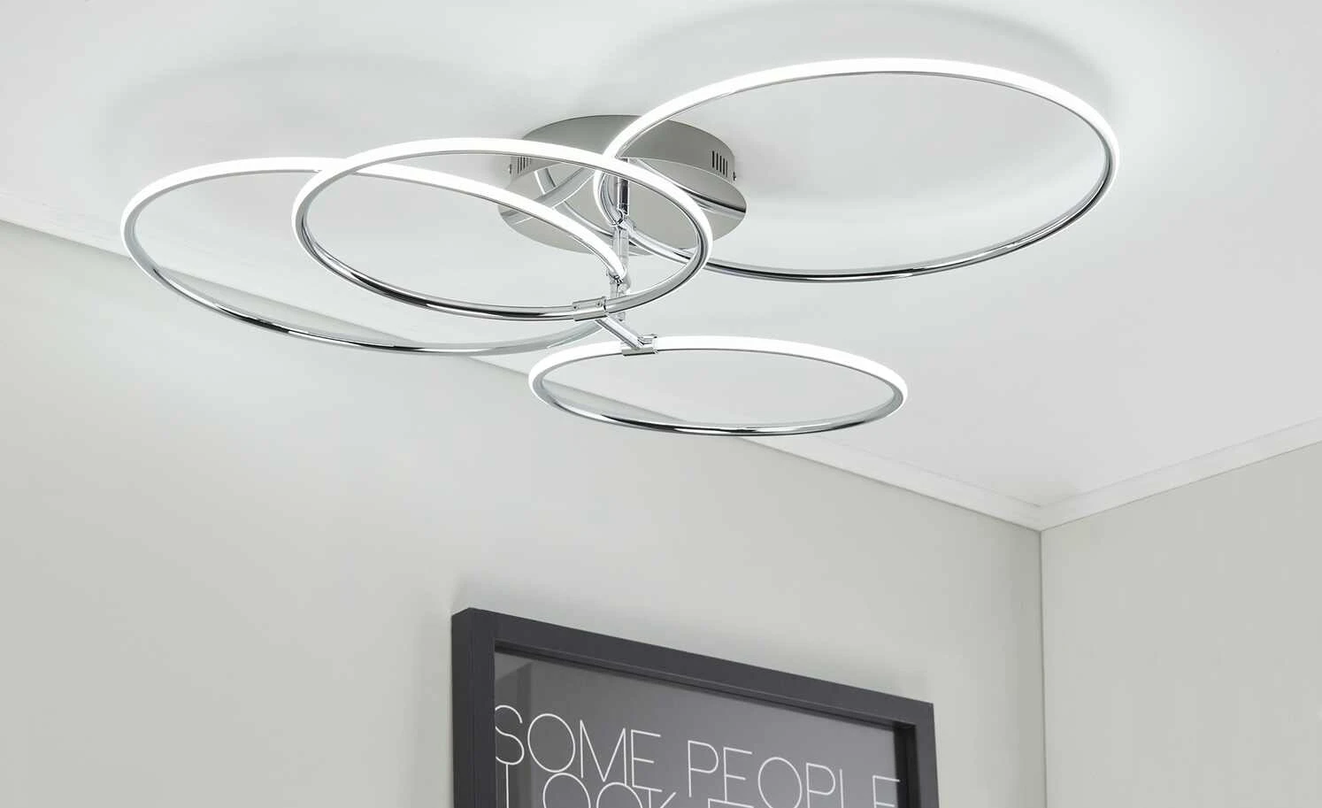 KHG LED-Deckenleuchte, 4-flammig, chrom `Ringe´ – Bild 3