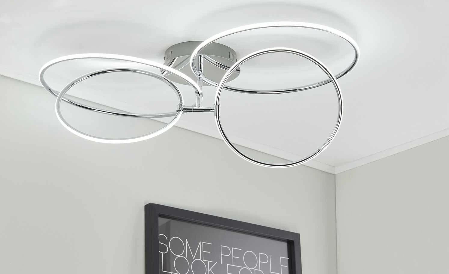 KHG LED-Deckenleuchte, 4-flammig, chrom `Ringe´ – Bild 2