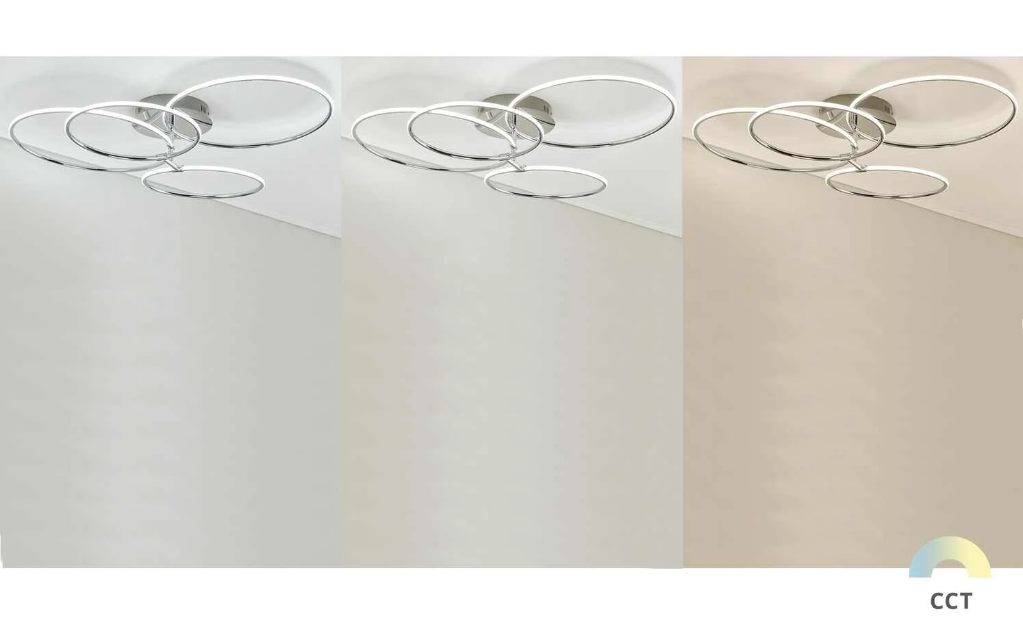 KHG LED-Deckenleuchte, 4-flammig, chrom `Ringe´