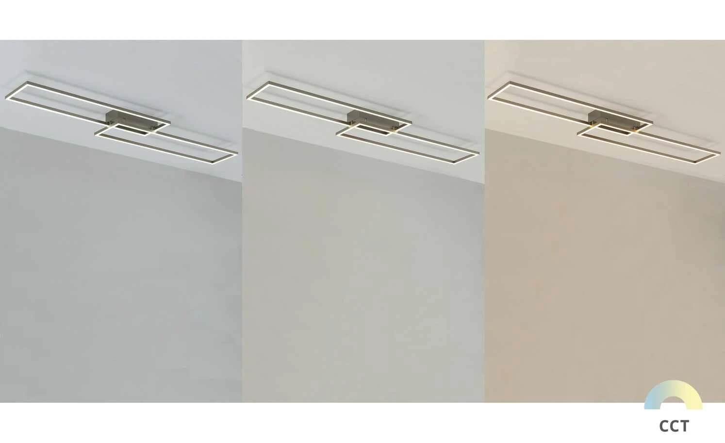 Paul Neuhaus LED-Deckenleuchte, 2-flammig, Nickel matt – Bild 3