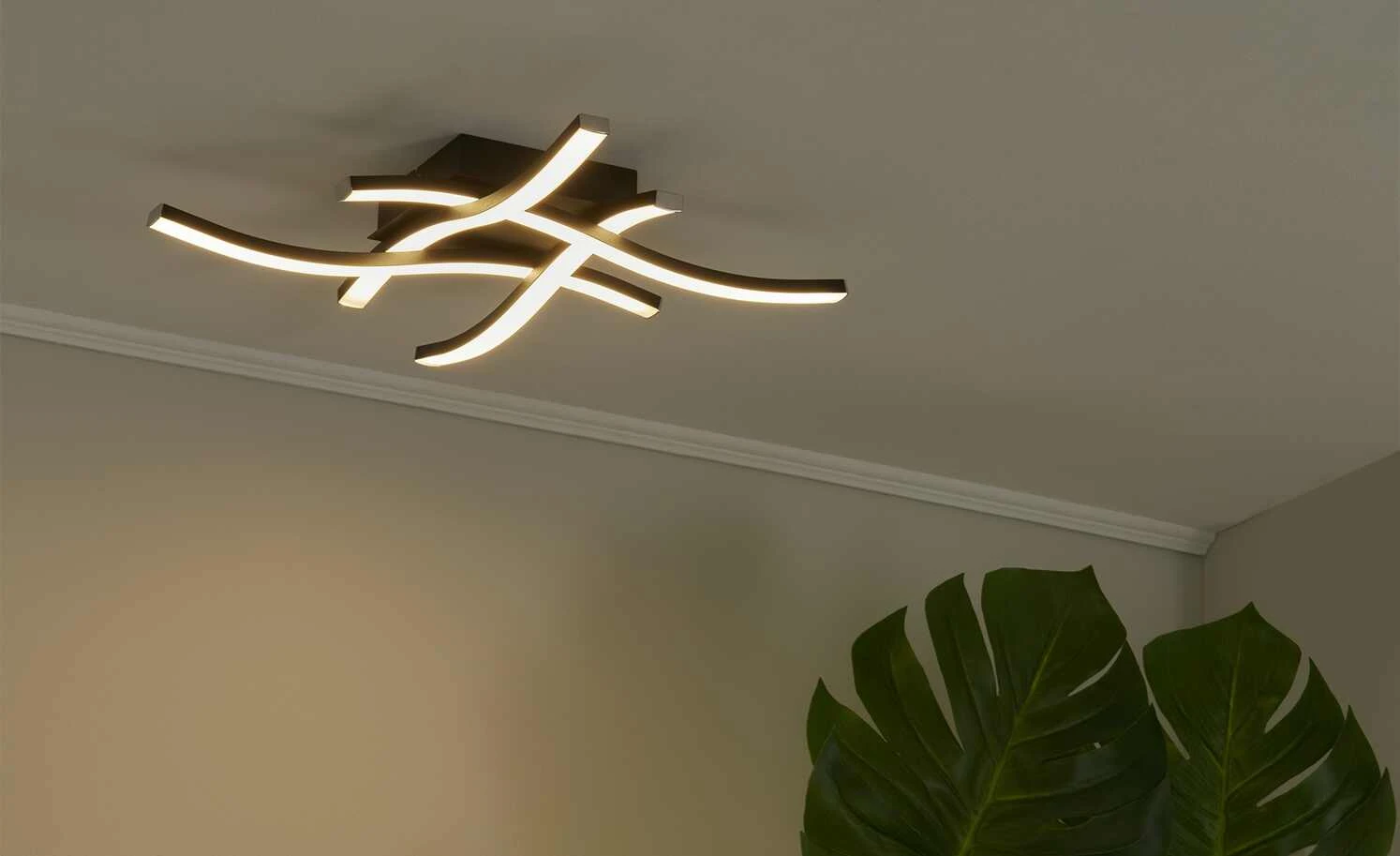 Trio LED-Deckenleuchte, 4-flammig, schwarz