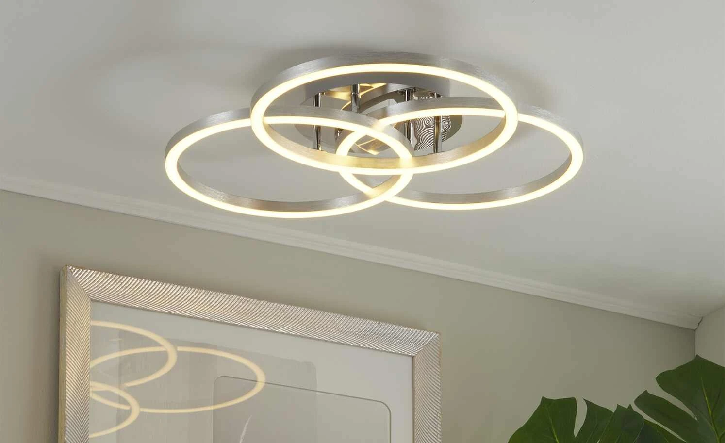 Meisterleuchten LED-Deckenleuchte, Alu-gebürstet, Kreise – Bild 2