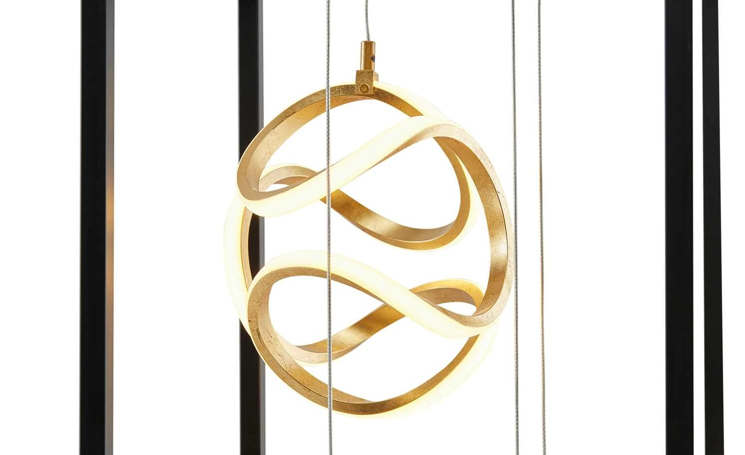 Fischer-Honsel LED-Stehleuchte, schwarz/Blattgold – Bild 4