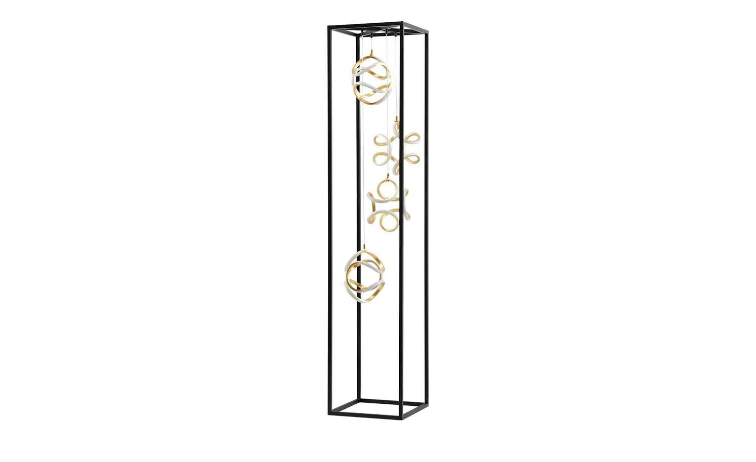 Fischer-Honsel LED-Stehleuchte, schwarz/Blattgold – Bild 3