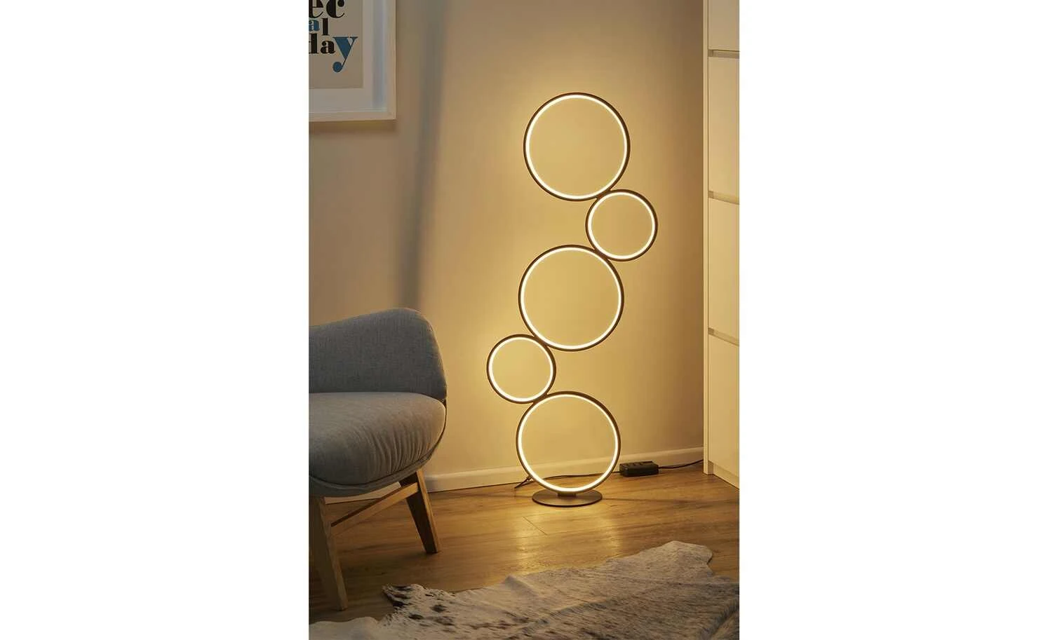 Trio LED-Stehleuchte, Schwarz, Kreise – Bild 2