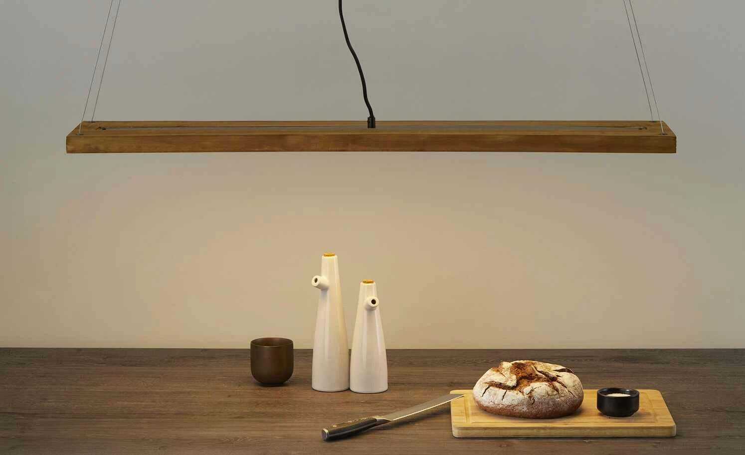 Trio LED-Pendelleuchte, 1-flammig, Pinienholz