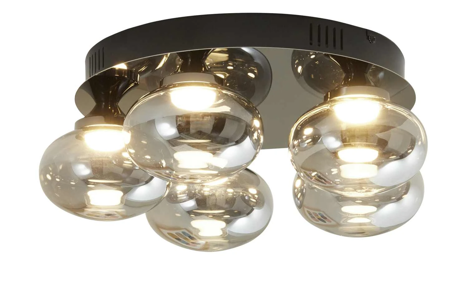 Meisterleuchten LED-Deckenleuchte, 5-flammig, schwarz/chrom – Bild 4