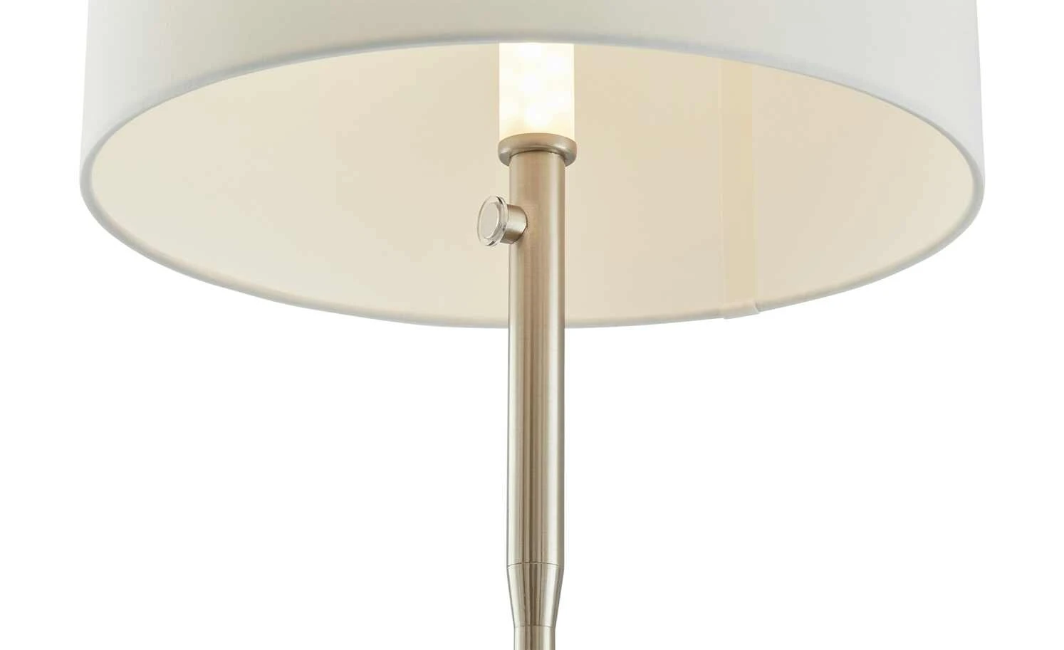 KHG LED-Stehleuchte, 1-flammig, Nickel-matt mit Stoffschirm – Bild 3