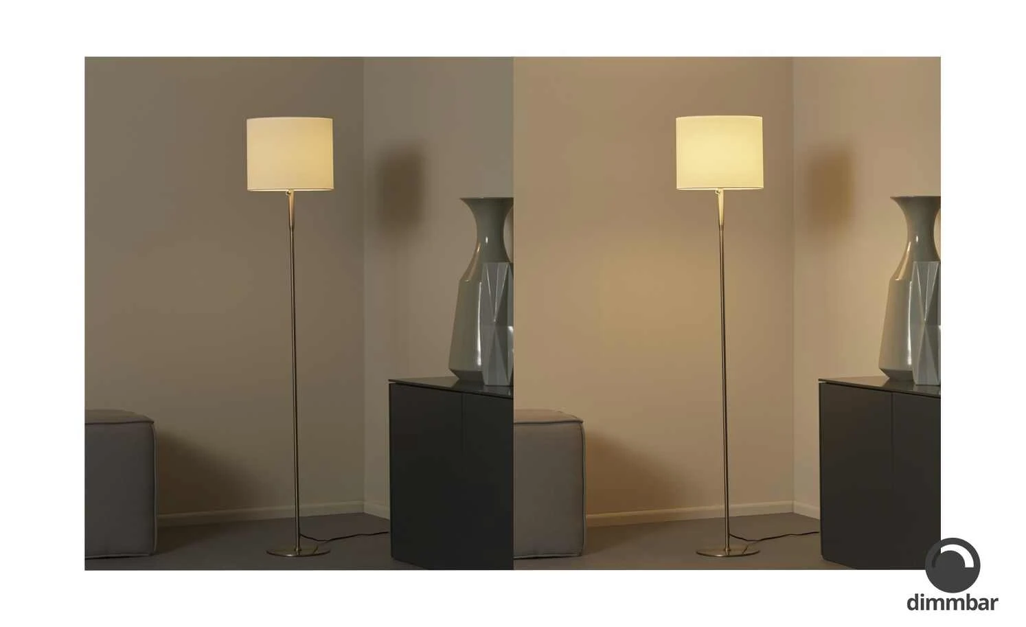 KHG LED-Stehleuchte, 1-flammig, Nickel-matt mit Stoffschirm – Bild 8