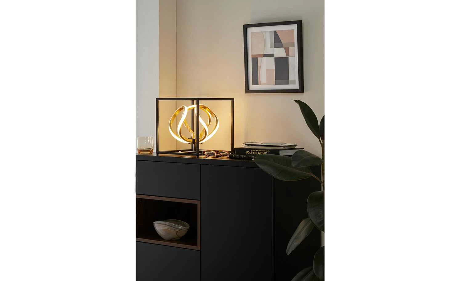 Fischer-Honsel LED-Tischleuchte, schwarz/ Blattgold – Bild 2