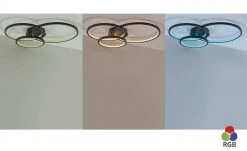 Trio Deckenleuchte, anthrazit, Kreise, WiZ-Connected | Schwarz