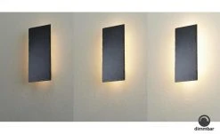 Trio Schiefer-Wandleuchte, 1-flammig, eckig