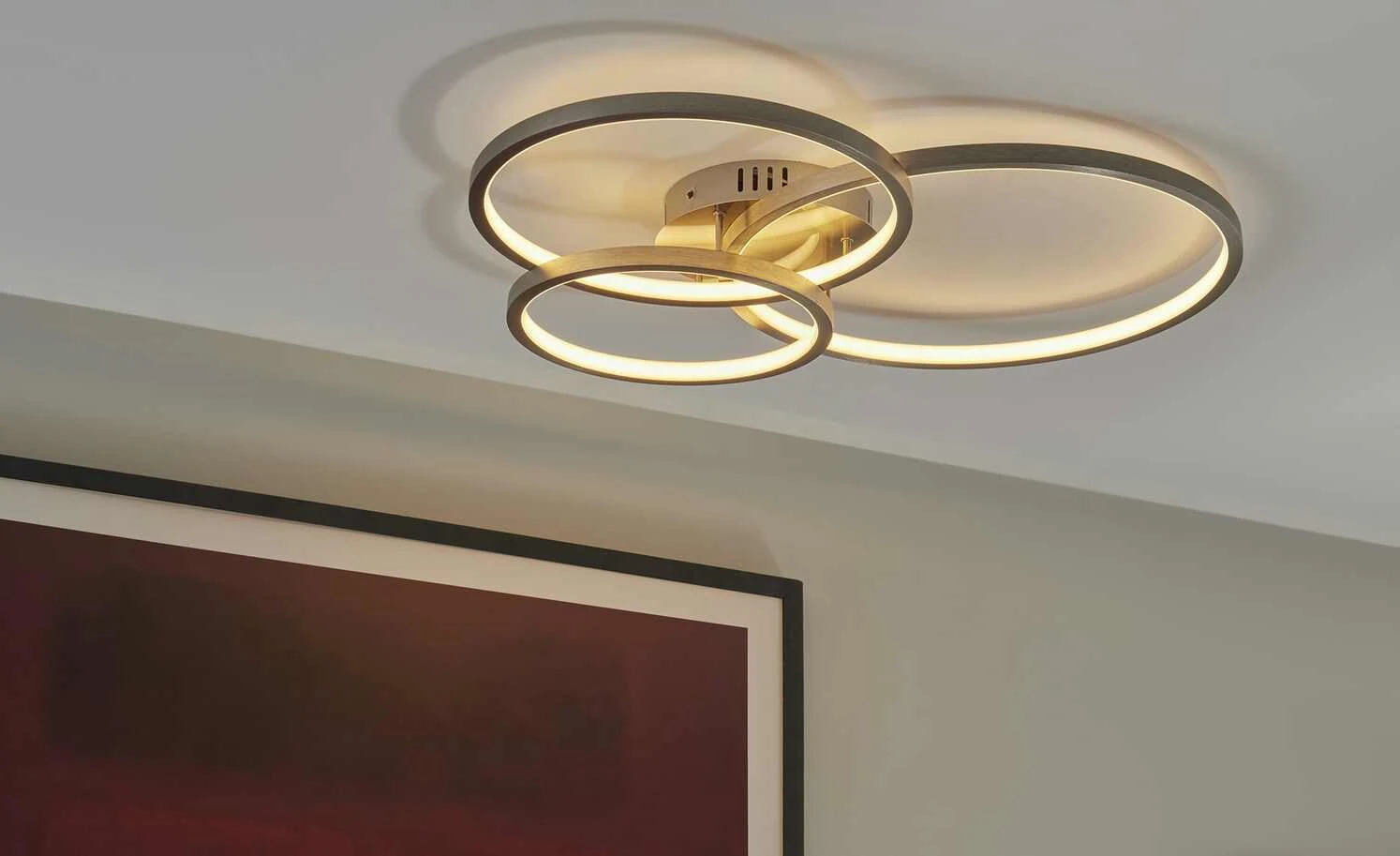 Trio Deckenleuchte, Nickel-matt, Kreise, Wiz-Connected – Bild 4