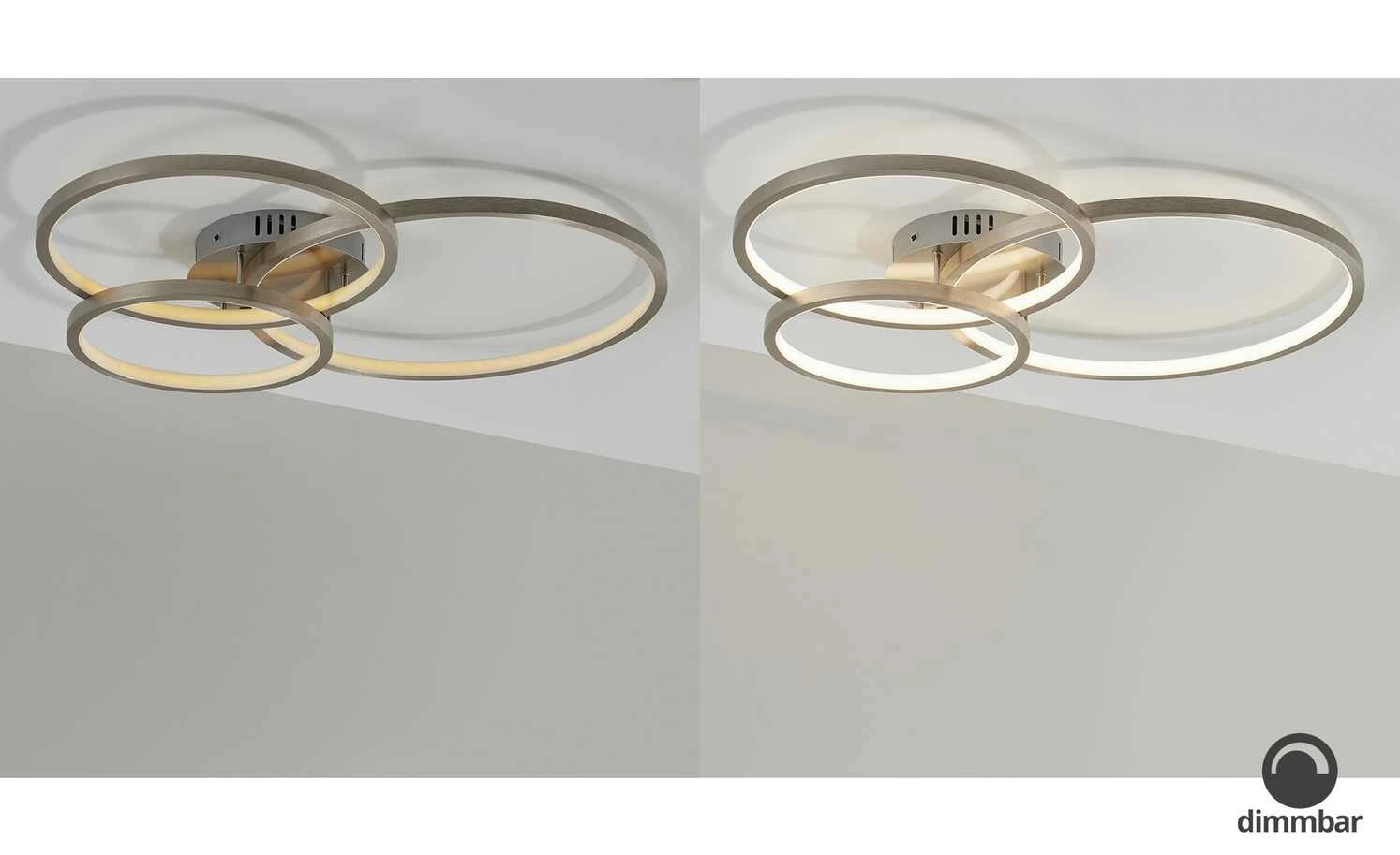 Trio Deckenleuchte, Nickel-matt, Kreise, Wiz-Connected – Bild 3