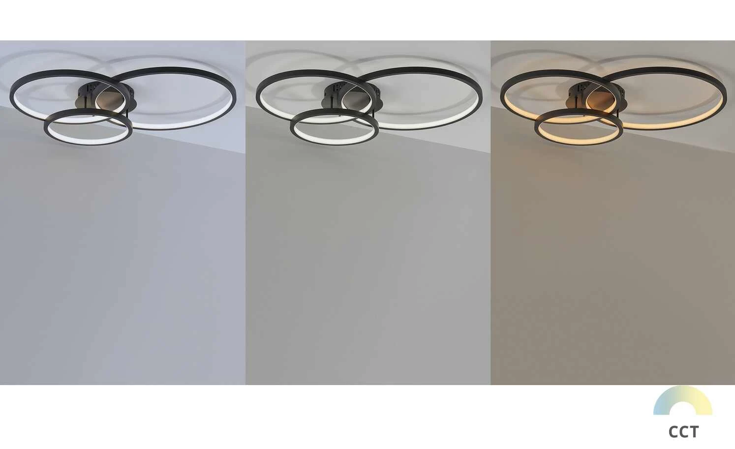 Trio Deckenleuchte, Nickel-matt, Kreise, Wiz-Connected – Bild 2