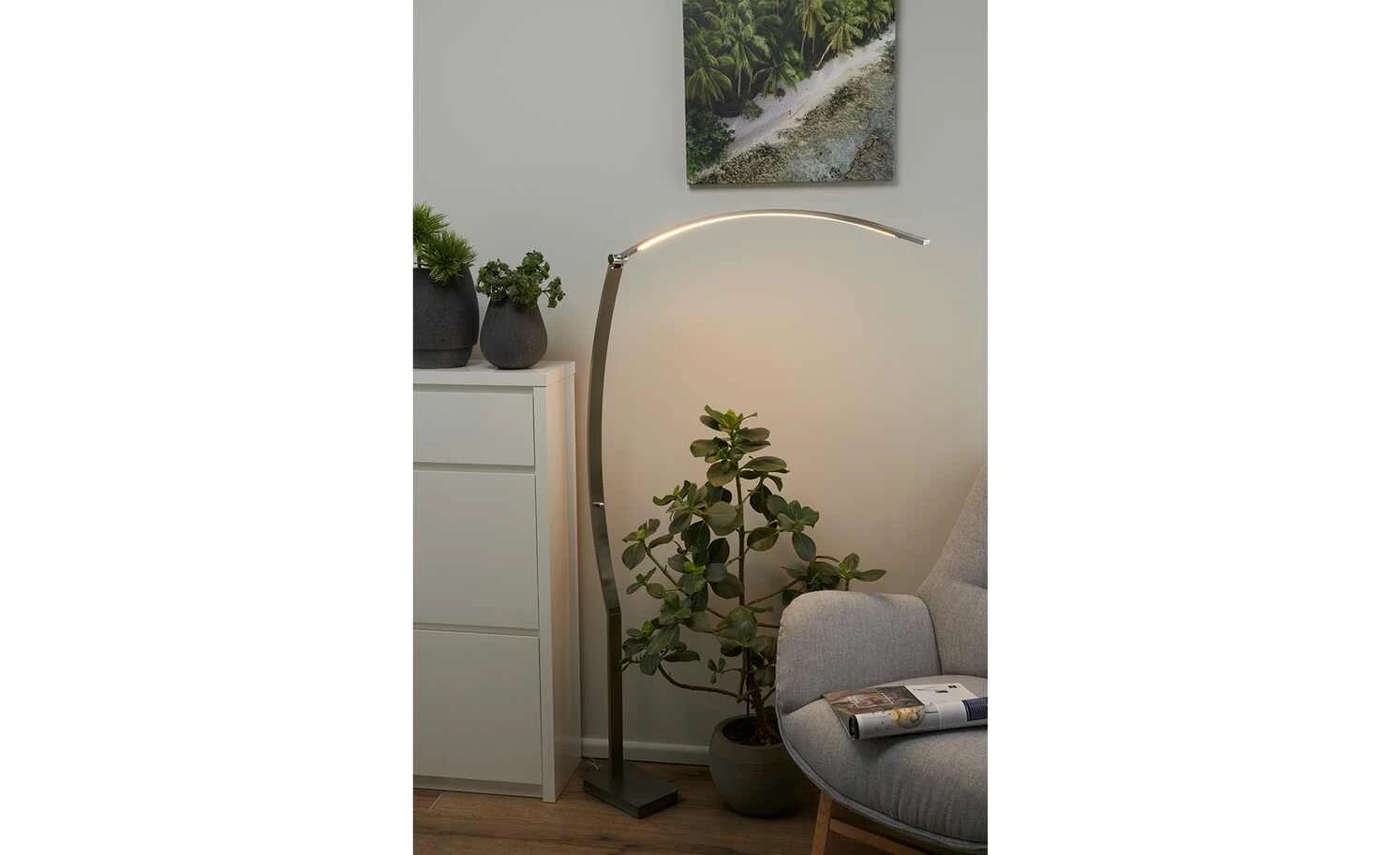 B-Leuchten LED-Stehleuchte, Nickel matt, verstellbar | silberfarben – Bild 4