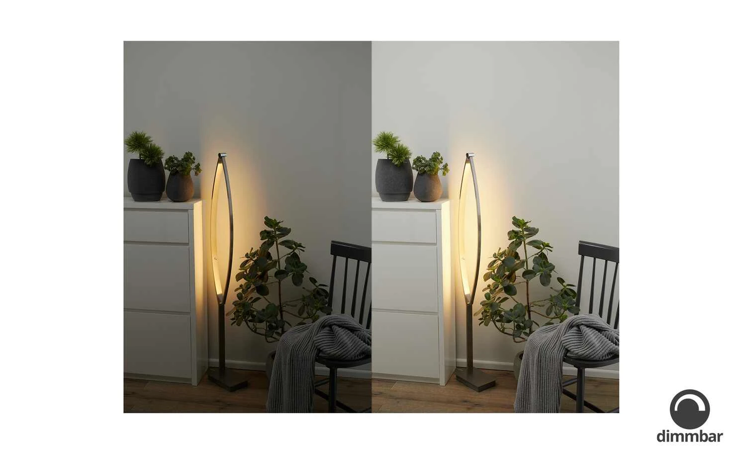 B-Leuchten LED-Stehleuchte, Nickel matt, verstellbar | silberfarben – Bild 2