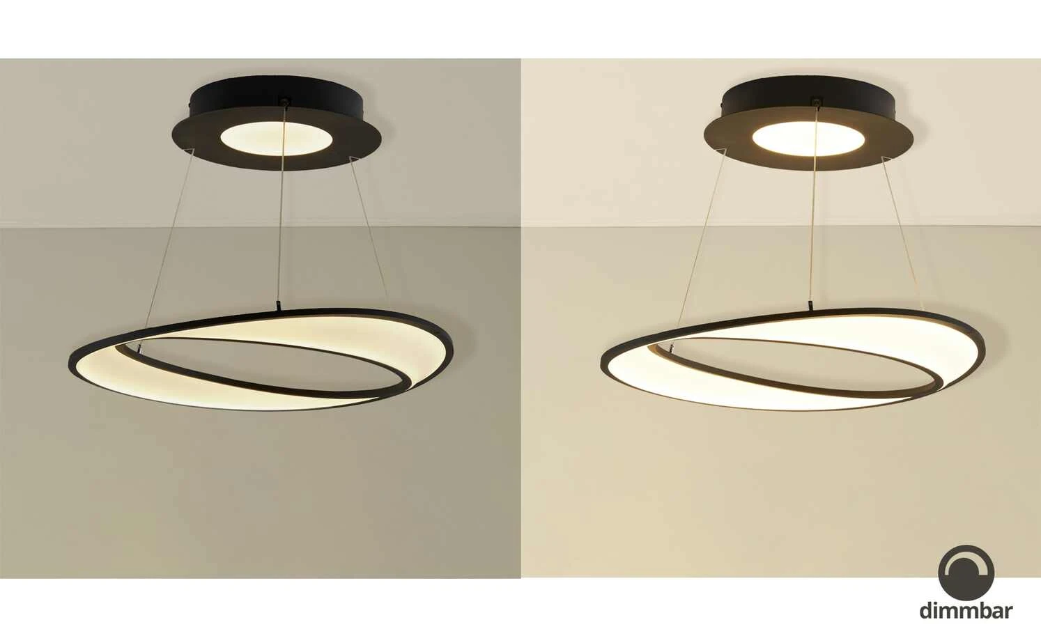 B-Leuchten LED-Deckenleuchte, schwarz/ Acryl