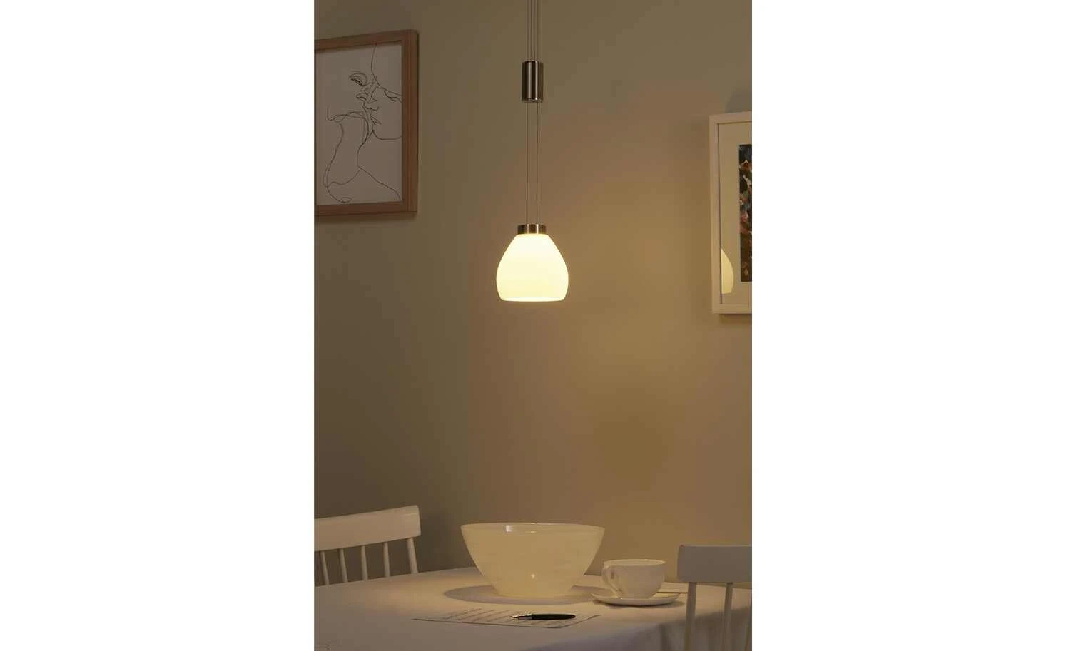 B-Leuchten LED-Pendelleuchte, 1-flammig, nickel-matt – Bild 2