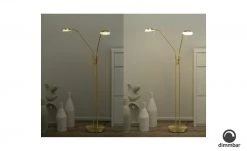 Fischer-Honsel LED-Lese-Leuchte 2-flammig, messing-matt