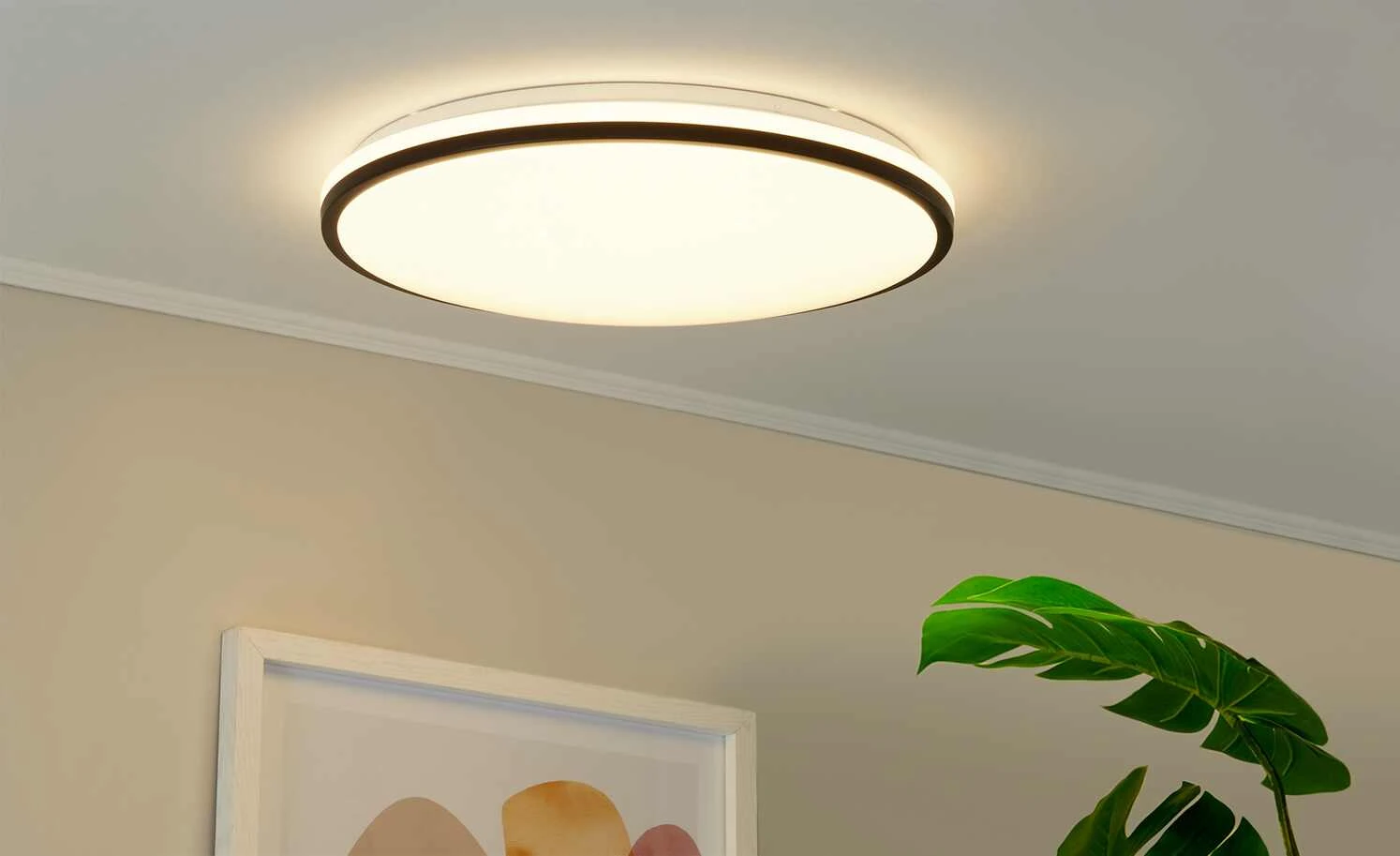 LED-Deckenleuchte, weiß mit schwarzem Ring `groß` | 48|W – Bild 3